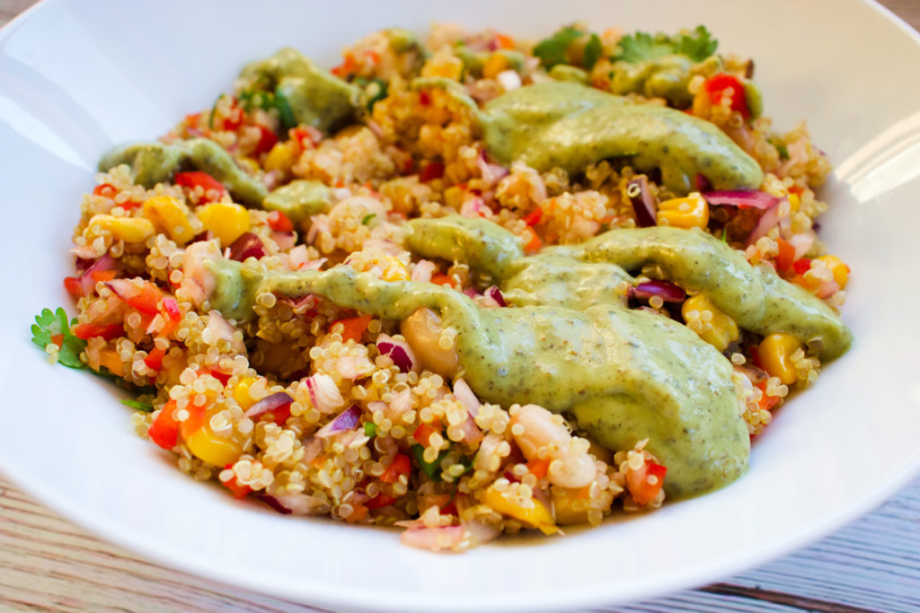 Avocado Pesto Quinoa Salad Bowl GlutenFree Vegan