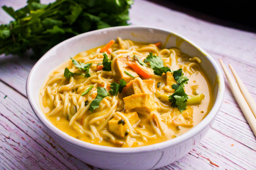 Indo Thai Ramen Green Curry Vegan Gluten Free Tofu