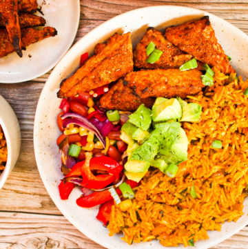 Flavor Packed Tempeh Taco Bowls with Spicy Spanish Rice Vegan and Gluten Free