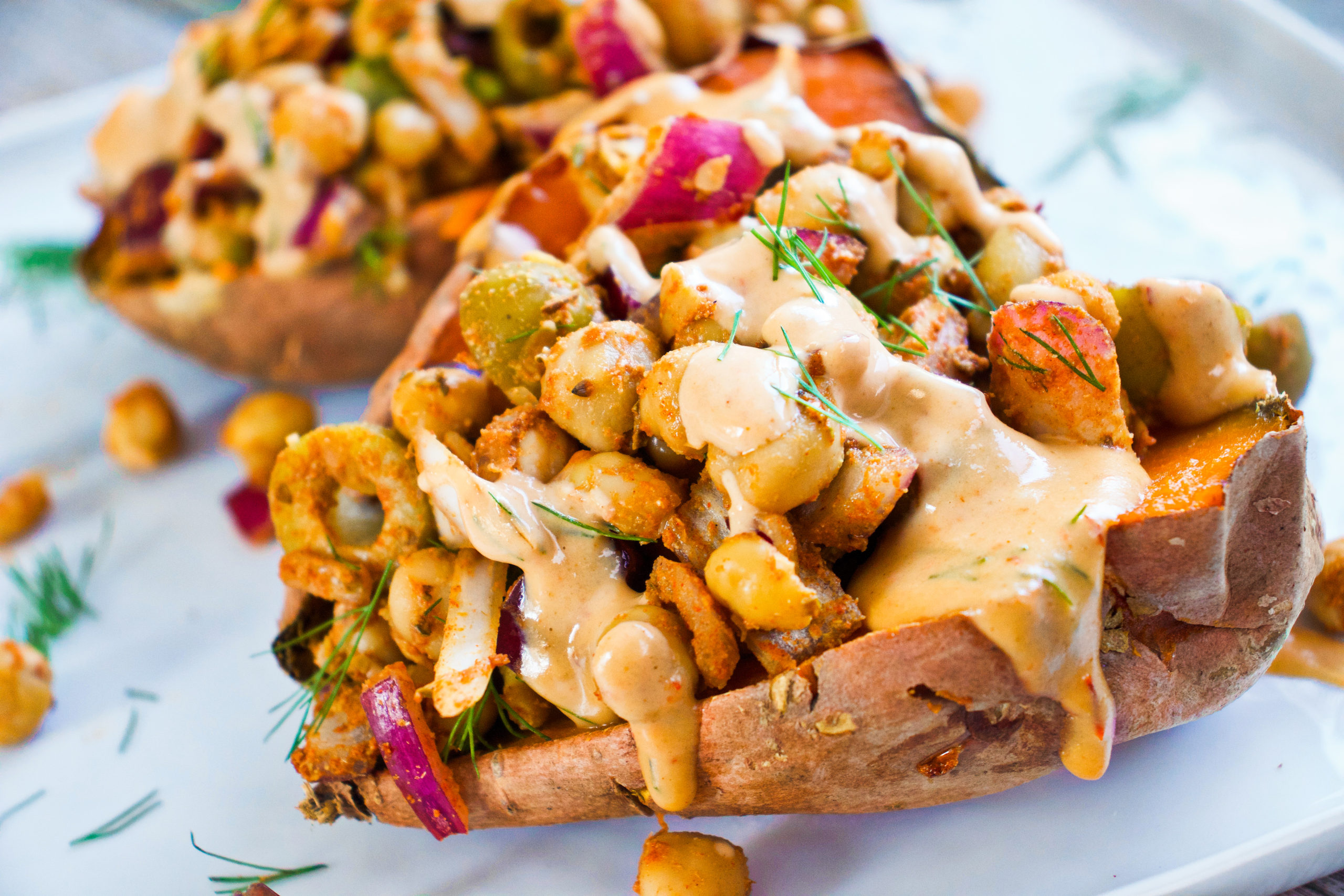 Loaded Baked Potato, Mediterranean-style