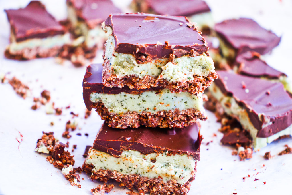 Healthy Gluten-Free Vegan Andes Thin Mint Bars